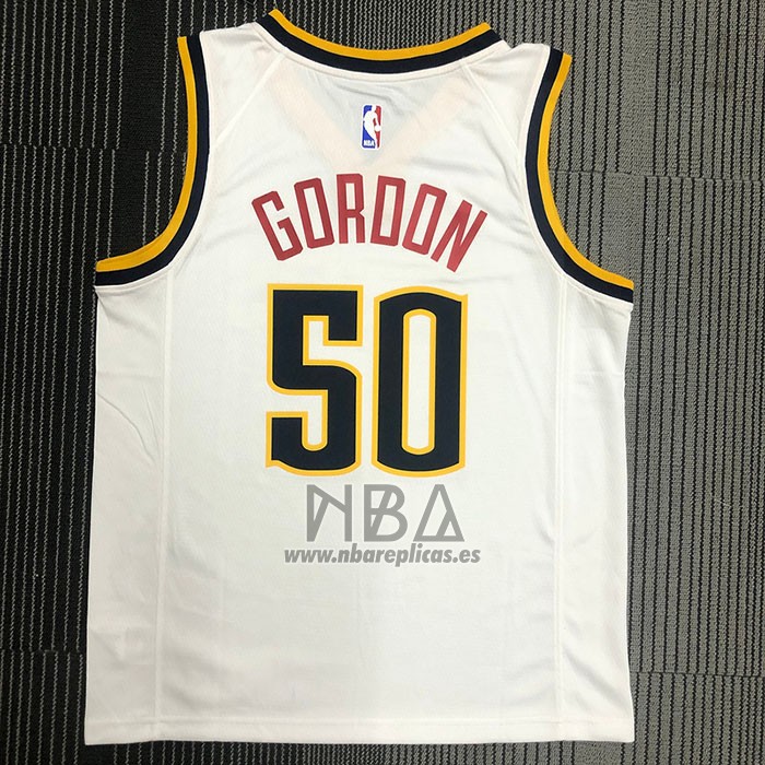 Camiseta Denver Nuggets Aaron Gordon NO 50 Association 2021 Blanco